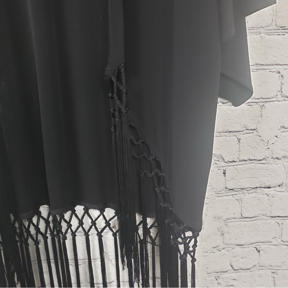 Joseph Ribkoff Black Fringe Kimono/Cover-Up - Picture 7 of 11